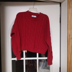New Hollister Red Cropped Sweater Size Women's Small